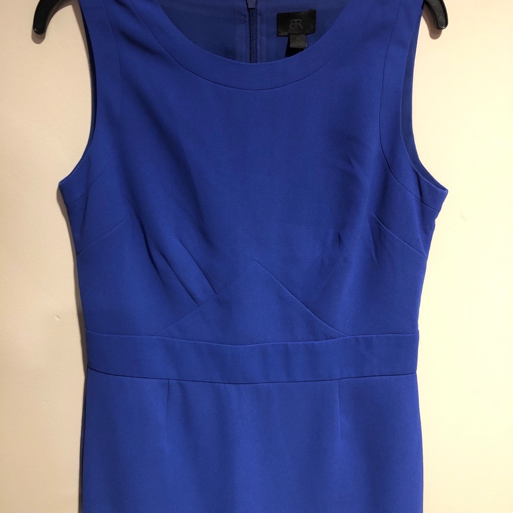 Banana republic monogram blue sheath dress Sz 10 - Picture 2 of 7